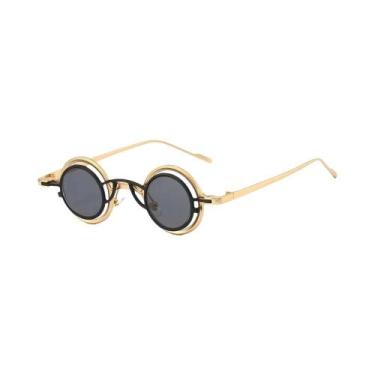Imagem de Óculos De Sol Redondos Unissex UV400 Estilo Hip-hop Steampunk Para Mul