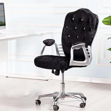 Imagem de Cadeira de mesa ergonômica, cadeira de escritório de altura ajustável com rodas, cadeira giratória com apoios de braços, ideal para escritório em casa ou penteadeira, adequada para mulheres e adultos