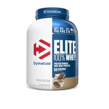 Imagem de Elite 100% Whey Protein Dymatize 2,3kg Sabor:Cookies & Cream, Cookies 