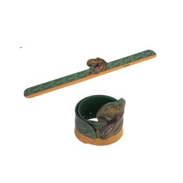 Imagem de Régua BRW Bracelete Silicone Dinossauro Raptors, Dinossauro Verde e La