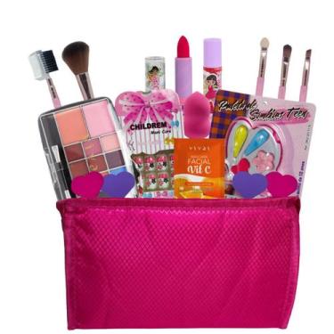 Imagem de Necessaire Infantil Kit De Maquiagens Lindo Completo Para Criança - SA
