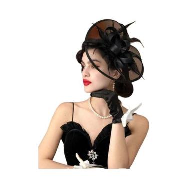 Imagem de Chapéu Fascinator Elegante Estilo Kentucky Derby Anos 50 Para Mulheres