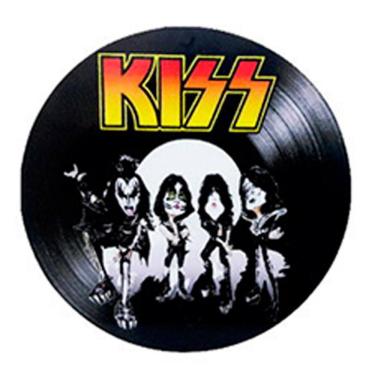 Imagem de Disco De Vinil Decorativo Em Madeira Star - Banda Kiss