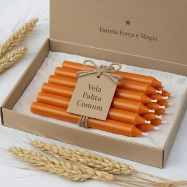 Imagem de Vela Laranja Palito Comum 1 kg  Energia, Vitalidade e Uso Espiritual -