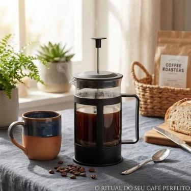Imagem de Cafeteira Francesa Prensa 300ml Vidro e Plástico Preta - Fratelli
