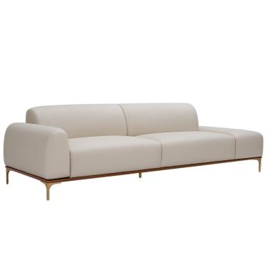 Imagem de Sofá Living Unne 3 Lugares 210cm Terminal Esquerdo Corano Off White - Nexta Casa