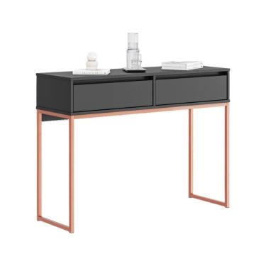 Imagem de Buffet Luce Retro Madeira 2 Gavetas Estilo Industrial Preto Cobre