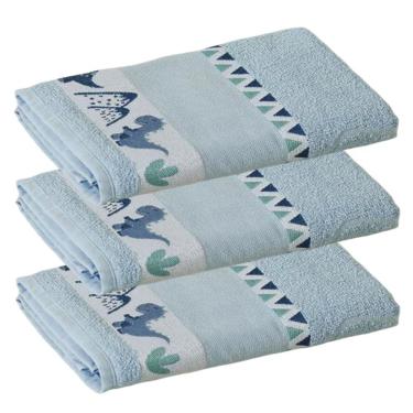 Imagem de Kit Toalha de Banho Infantil Funny 3 Peças 100% Algodão Felpudo 340g m² Barra para Bord...