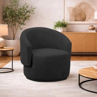 Imagem de Poltrona Decorativa Sala de Estar Recepção Jasmine Preto