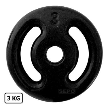 Imagem de Anilha Emborrachada Fitness 3 Kg Preta-Unissex
