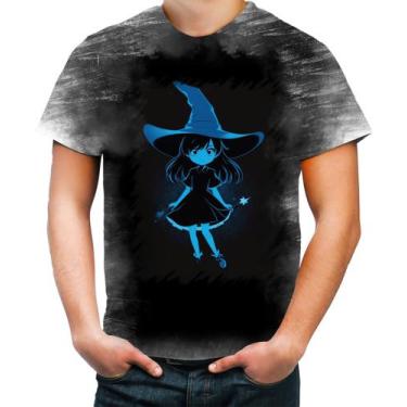 Imagem de Camiseta Desgaste Bruxa Halloween Azul Festa 6 - Kasubeck Store®, INF 