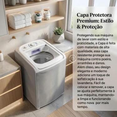 Imagem de Capa Para Máquina De Lavar PVC Cinza Tamanho M Com Tampa Impermeável P