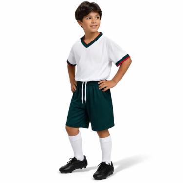 Imagem de Conjunto infantil Camiseta e Short Malha Premium 1.1 Me - kit, Branco,