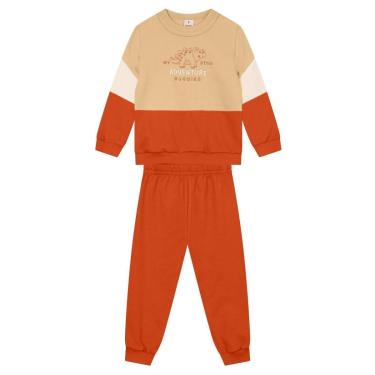 Imagem de Conjunto infantil menino em moletinho de dinossauro Brandili-Masculino
