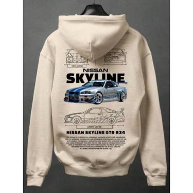 Imagem de Moletom Canguru Masculino Estampado Skyline Carro Azul 1253 HipHop Est