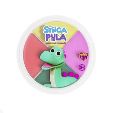 Imagem de Massinha Infantil Estica e Pula 20g Dinossauro 3825 Elástica Atóxica Criativa Gelelé