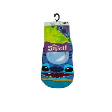 Imagem de Meia Unissex Infantil Lupo Stitch, Azul, 30-36