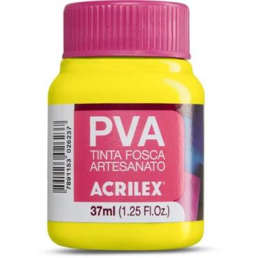 Imagem de Tinta PVA 37ML Amarelo Limão - Caixa com 12 - Acrilex
