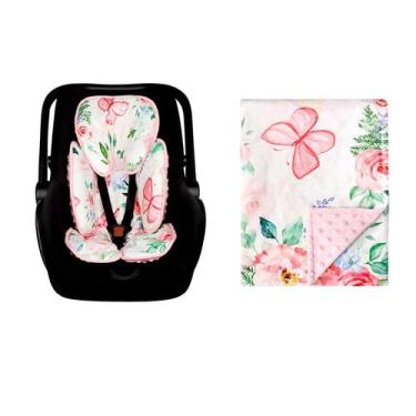 Imagem de Suporte para Cadeirinha de Carro CARUILI Rosa com Estampa Floral e Bor