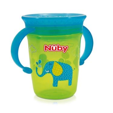 Imagem de Copo Infantil Antivazamento Nuby Verde 240 Ml Nb10410