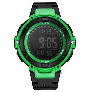 Imagem de Relógio Digital Masculino Pulseira de Silicone Relógio de Pulso Unissex Tela Led A Prova D'água (C4)