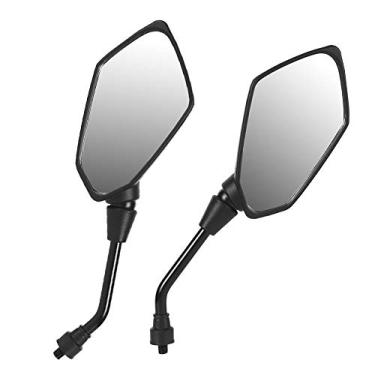 Imagem de KIMISS 8 mm, 10 mm, par de espelhos retrovisores de motocicleta modificação, retrovisor, retrovisor, retrovisor, guidão (10 mm)