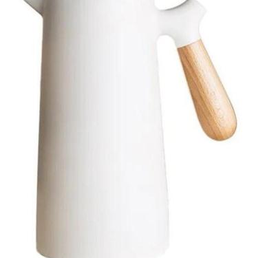 Imagem de Garrafa Térmica Bon Gourmet Cabo Em Madeira 1L Branca