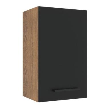 Imagem de Armário Aéreo Madesa Agata 40 cm 1 Porta - Rustic/Preto