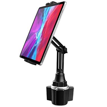 Imagem de Suporte de copo para tablet woleyi para carro/caminhão com braço ajustável, compatível com iPad Pro/Air/Mini, Galaxy Tab/Z Fold, Fire HD, iPhone e mais celulares e tablets de 4,7 a 10,2 polegadas
