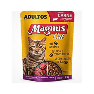 Imagem de Ração Úmida Magnus Cat Premium Sachê Gatos Adultos Sabor Carne Ao Molh