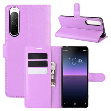 Imagem de capa de proteção contra queda de celular Para Sony Xperia 10 Ii Litchi Texture Horizontal Flip Case Protetora com Slips & Cartões Slots & Carteira