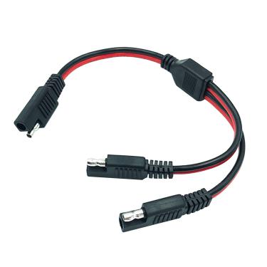Imagem de AYECEHI Conector SAE SAE DC Power Cabo adaptador automotivo divisor Y 1 a 2 SAE 14 AWG 12 polegadas/30 cm