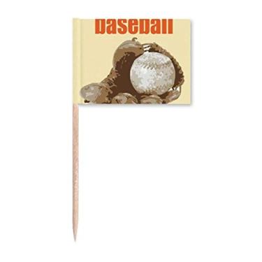 Imagem de Baseball America Teamwork Bandeiras de palito de dente Topper Decoração de festa