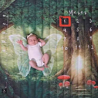 Imagem de Tapete Para Foto Mesversário Bebê e Atividade Infantil Dupla Face Tema Mundo das Fadas Alce