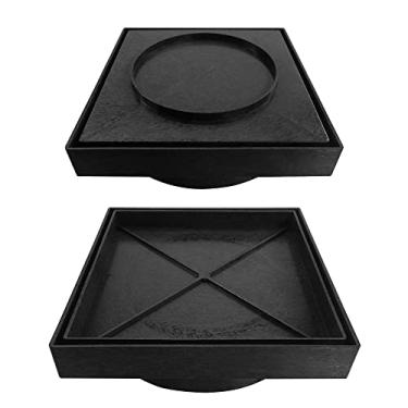 Imagem de Ralo 15x15 Oculto Invisível Seca Piso Porcelanato Inteligente Quadrado Banheiro Sacada Lavanderia Cozinha Lavabo Quintal Garagem (Preto)