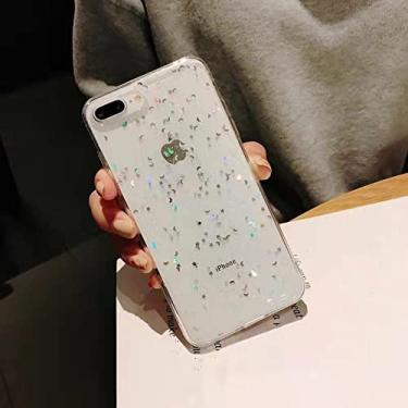 Imagem de Capa de telefone transparente de doces de glitter para iphone 11 12 13 mini pro max xs x xr 7 8 6 6 s plus se 2020 capa macia à prova de choque, lua estrela, para 7 8 ou se 2020