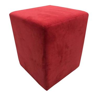 Imagem de Puff Quadrado Sued Vermelho