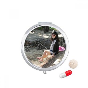 Imagem de Beach Coconut Ellie Yao Sea Pink Hat Pill Case Pocket Medicine Storage Box Dispenser