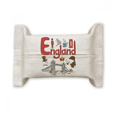 Imagem de Bolsa de linho de algodão com estampa de ponto de referência do símbolo nacional da Inglaterra