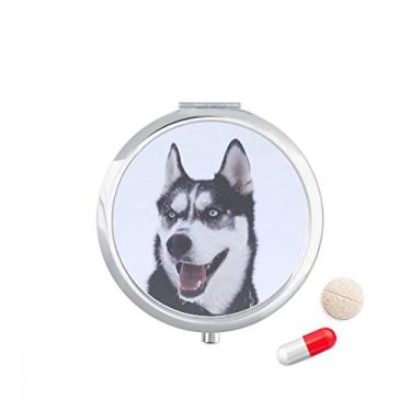 Imagem de Caixa de comprimidos de cachorro grande Snow Husky com compartimento para armazenamento de remédios