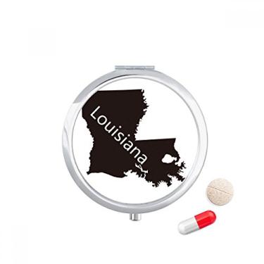 Imagem de Louisiana America Caixa de armazenamento de medicamentos com contorno do mapa dos EUA