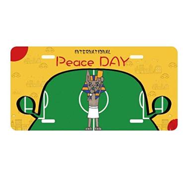 Imagem de DIYthinker Placa de carro Yellow Card Warns Rreferee Cartoon Mummy Placa de carro Decoração Dia da Paz