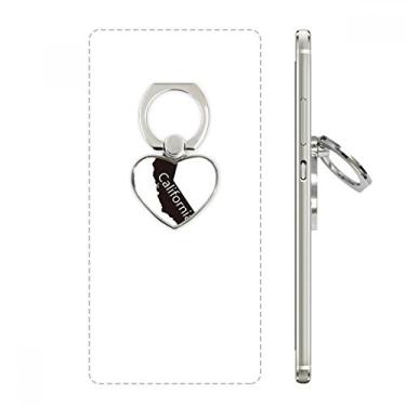 Imagem de Suporte de anel de telefone com contorno do mapa da Califórnia dos Estados Unidos, suporte universal