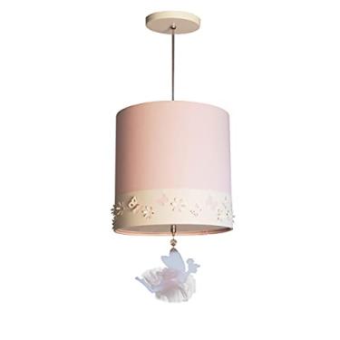 Imagem de Lustre Pendente Infantil Fadas Cúpula 25x25 1E27 Cor: Rosa