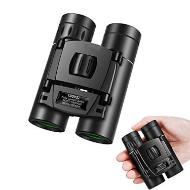 Imagem de Telescópio de binóculos dobráveis ​​100X22 compacto com BAK4 à prova d'água para adultos/crianças/ao ar livre para observação de pássaros/viagens/turismo/observação de pássaros