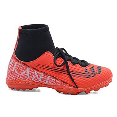 Imagem de Chuteira Society Botinha Blank Star Cano Alto Laranja com Solado Costurado (br_footwear_size_system, adult, numeric, numeric_39)