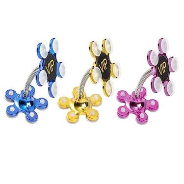 Imagem de Suporte de ventosa para tablet de telefone móvel de 3 peças Suporte de ventosa de flor de metal giratório de 360 ​​graus suporte de telefone móvel suporte de carro (B)