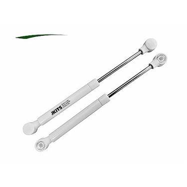 Imagem de Kit Par de Pistão Amortecedor a Gás Porta de Móveis Armário Gabinete Branco Click Força Normal e Inversa (120N FORÇA NORMAL)