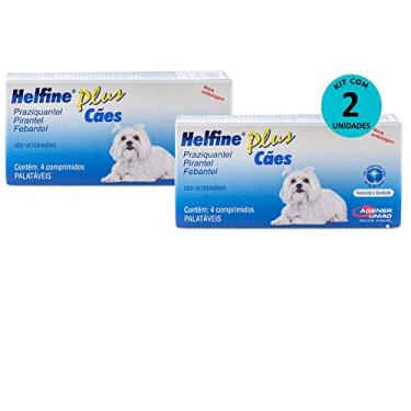Imagem de Kit 2 Vermífugo Helfine Plus Cães Agener c/ 4 Comprimidos