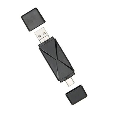 Imagem de Leitor de Cartão SD/MICRO Memory de Alta Velocidade Adaptador de Cartão de Memória, Conector Duplo USB A 3.0/USB C 3.1/MICRO USB Leitor de Cartão Compatível Com Windows/MAC (Preto)
